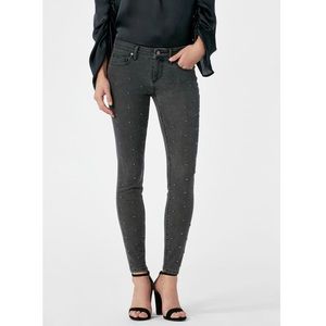 Justfab Gray Denim Studded Skinny Jeans